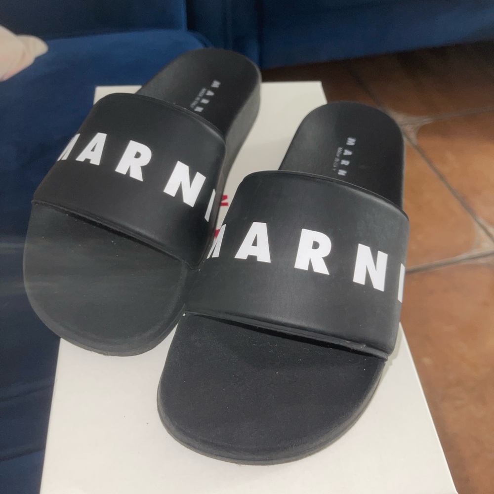 Marni Black Kids Slippers